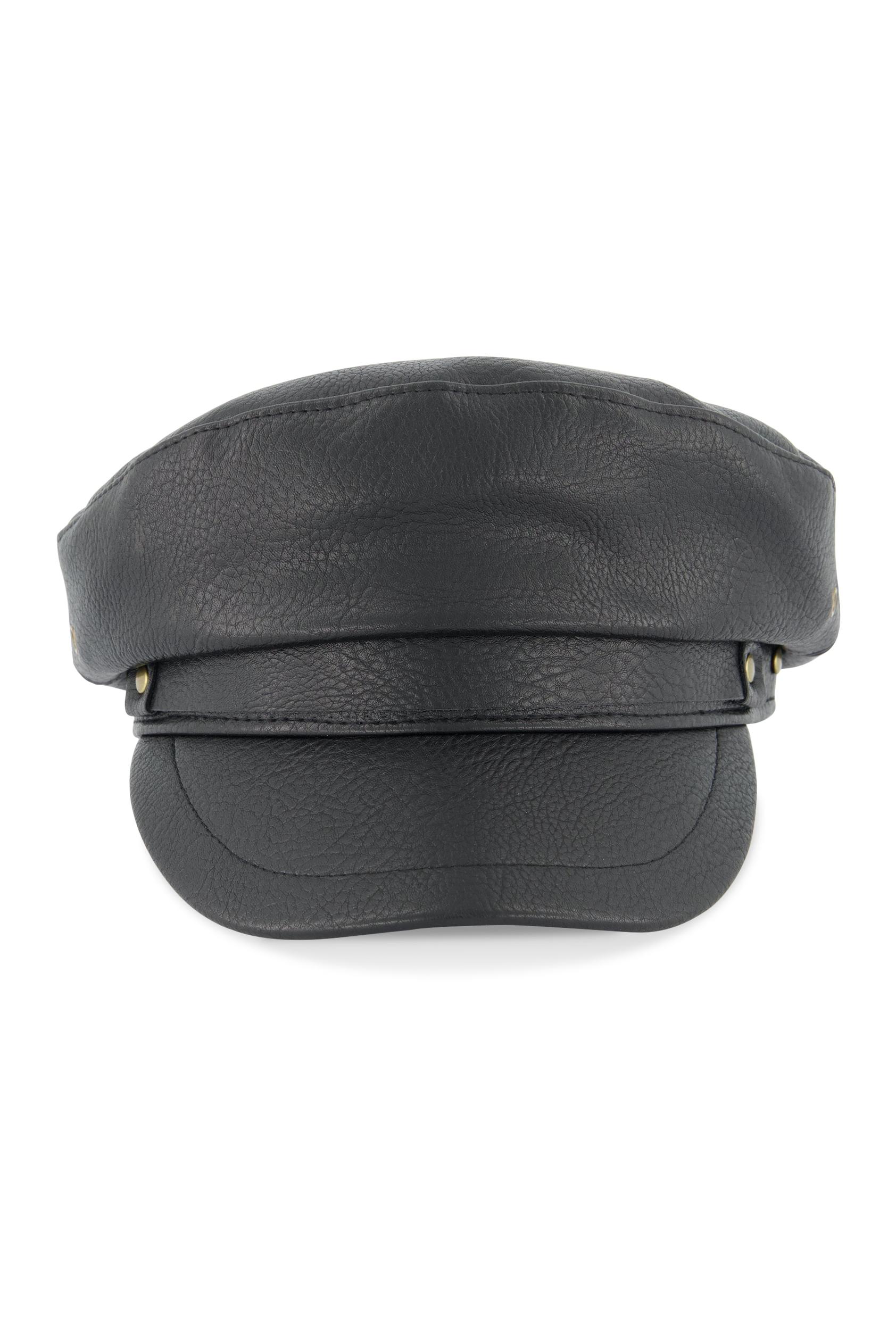 Faux Leather Cabbie Hat Female Product Image