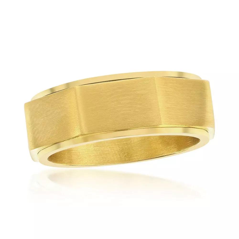 Metallo Geometric Spinner Ring, Men's, Size: 9, Gold Tone Product Image