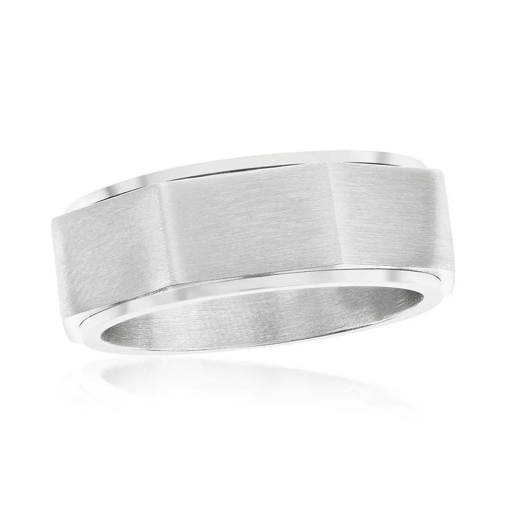 Metallo Geometric Spinner Ring, Men's, Size: 9, Stainless Product Image