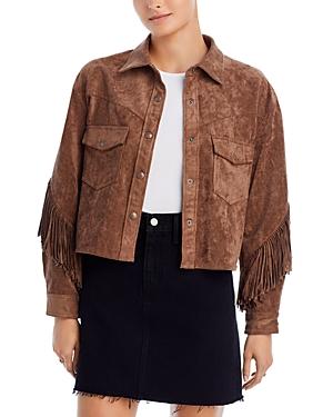 Blanknyc Faux Leather Fringe Trim Jacket Product Image