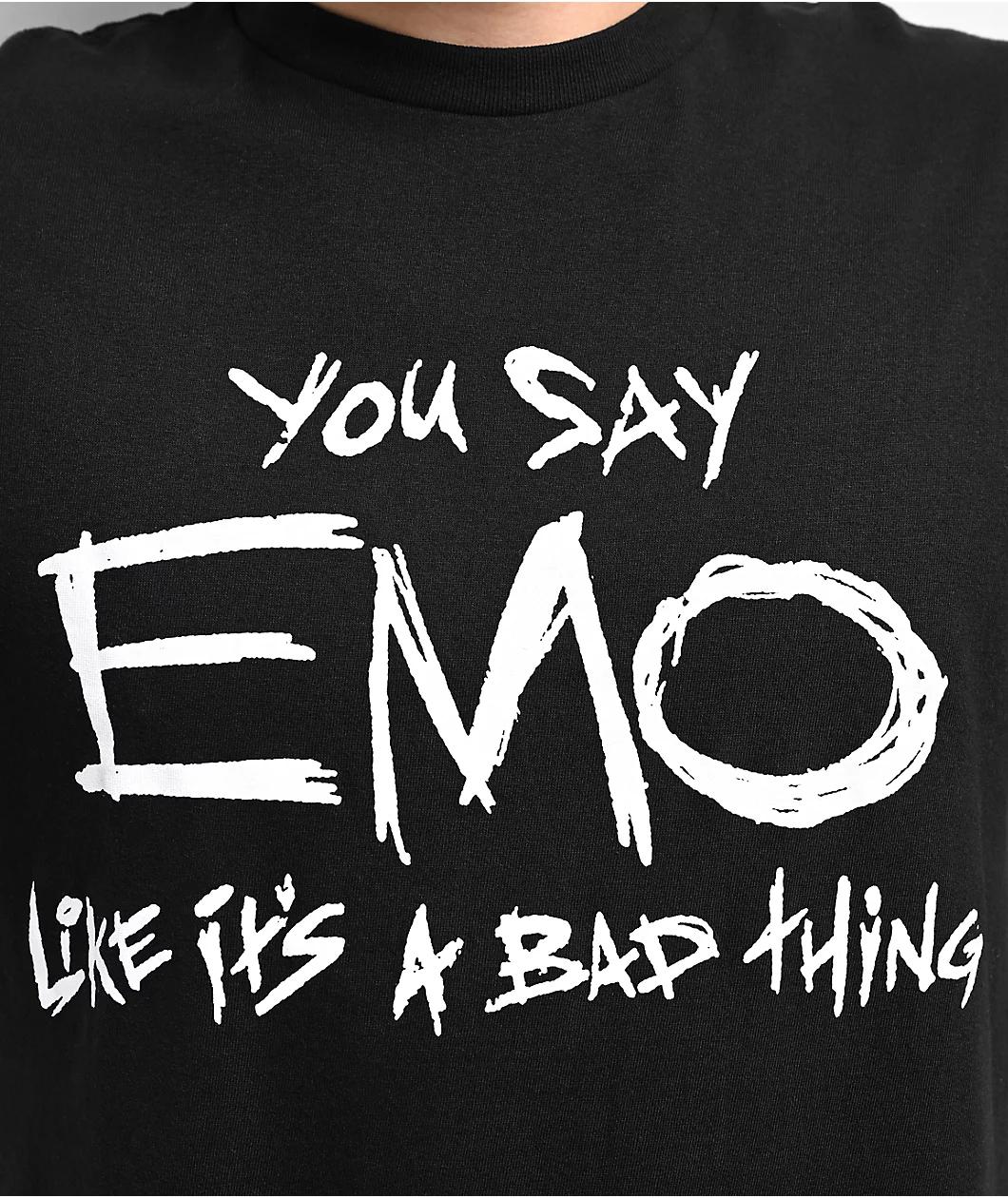 Hazheart x Emo Nite You Say Emo Black T-Shirt Product Image