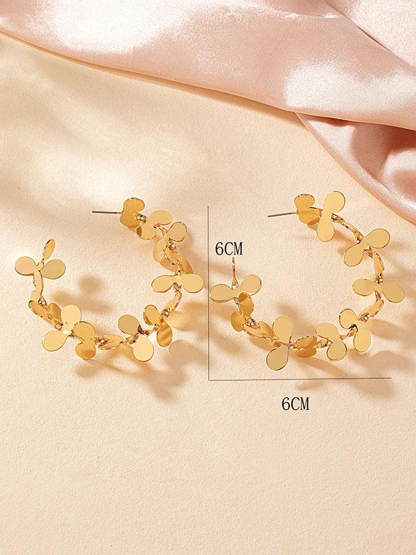 Flower Shape Geometric Drop Earrings Product Image