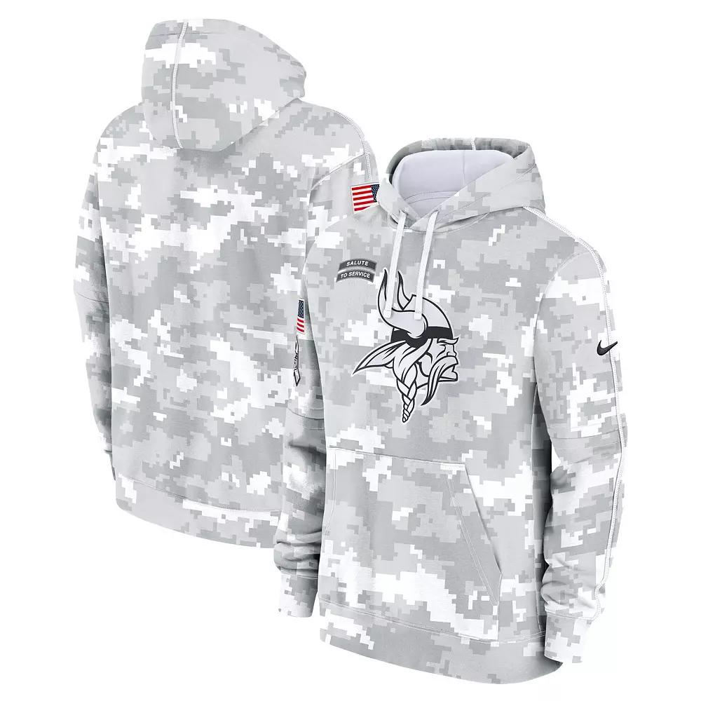 Men's Nike Arctic Camo Minnesota Vikings 2024 Salute to Service Club Fleece Pullover Hoodie, Size: Medium, Team Product Image
