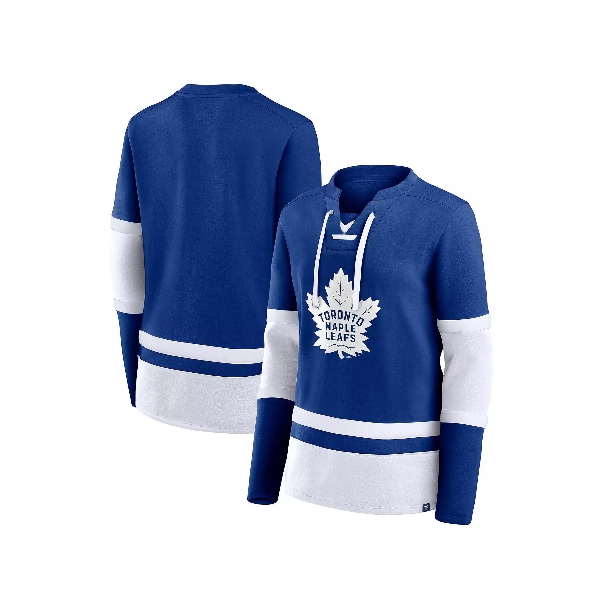 Women's Fanatics Blue Toronto Maple Leafs Prime Time Lace-Up Long Sleeve T-Shirt, Size: Small, Mpl Blue Product Image