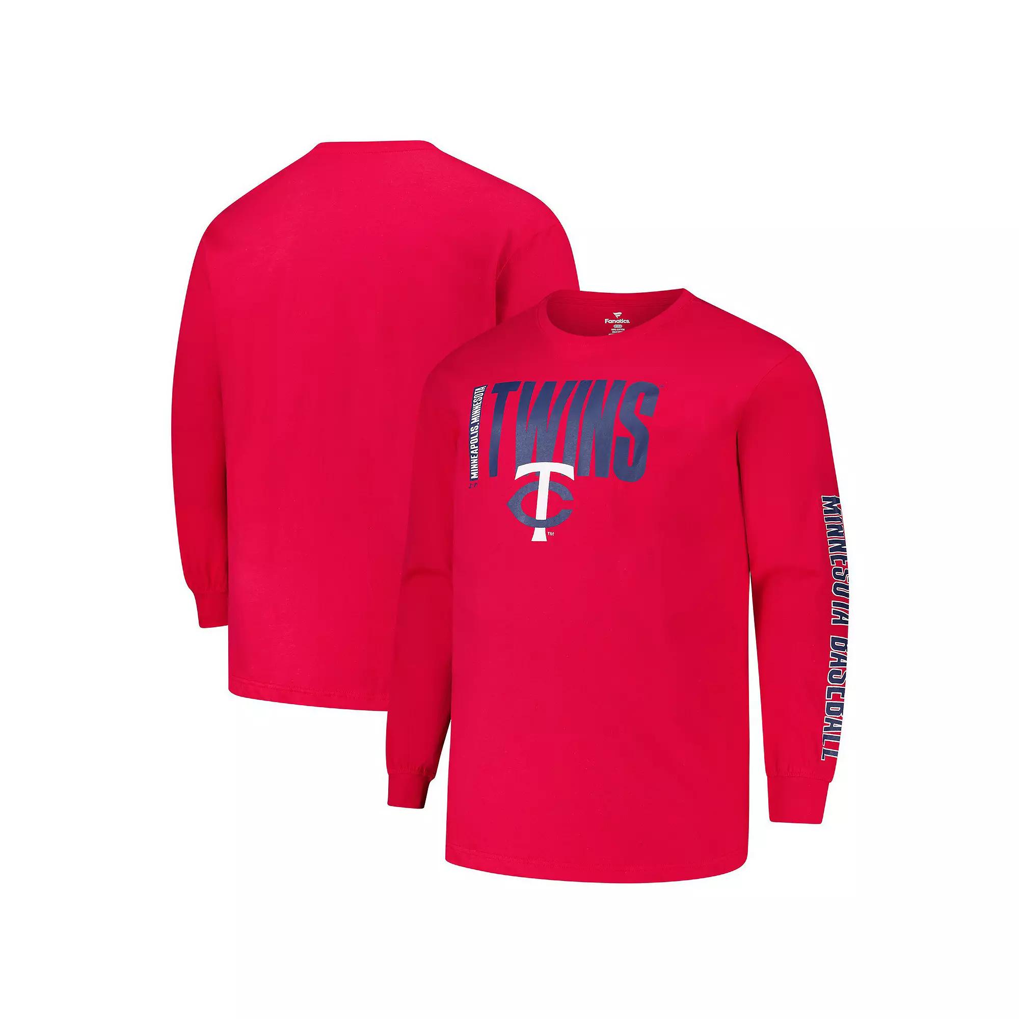 Men's Profile Red Minnesota Twins Big & Tall Two-Hit Long Sleeve T-Shirt,  Product Image