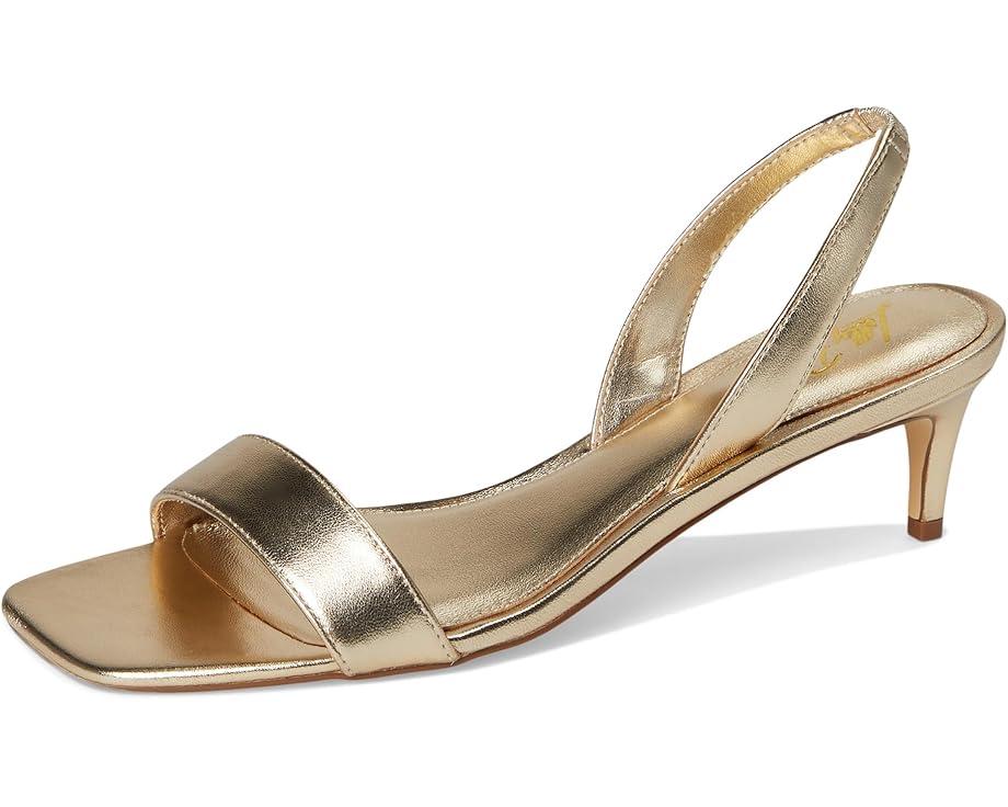 Carolina Metallic Leather Kitten Heel Sandals Product Image
