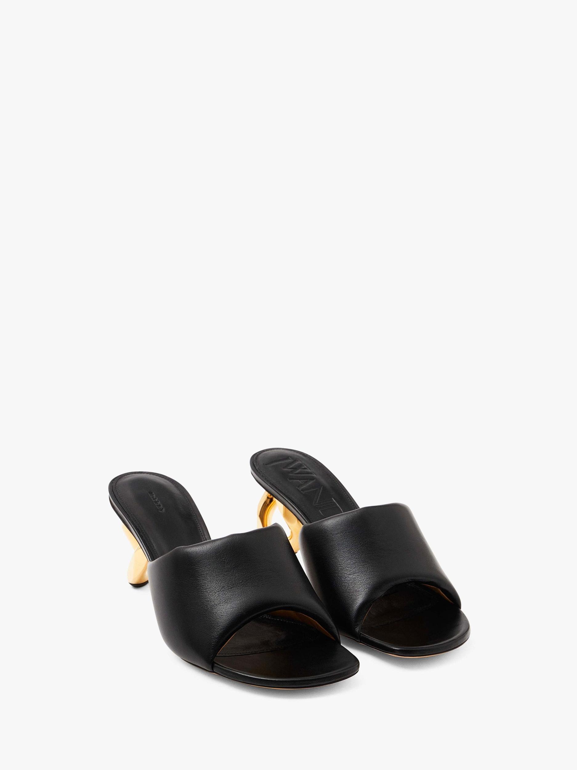 CHAIN HEEL LEATHER MULES Product Image