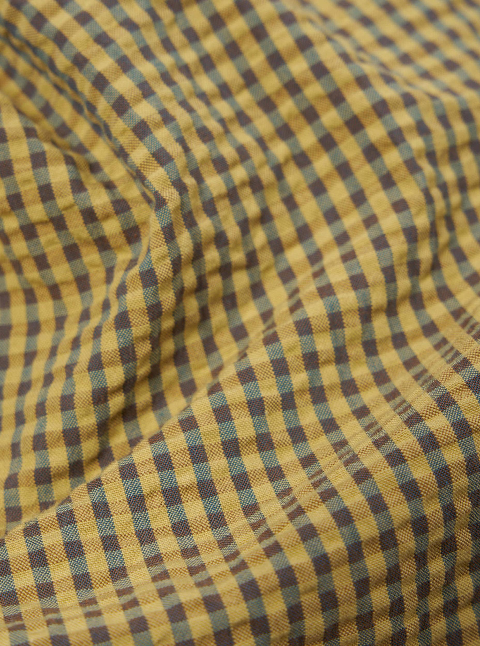 Universal Works Pleated Track Short in Yellow Japanese Seersucker Product Image