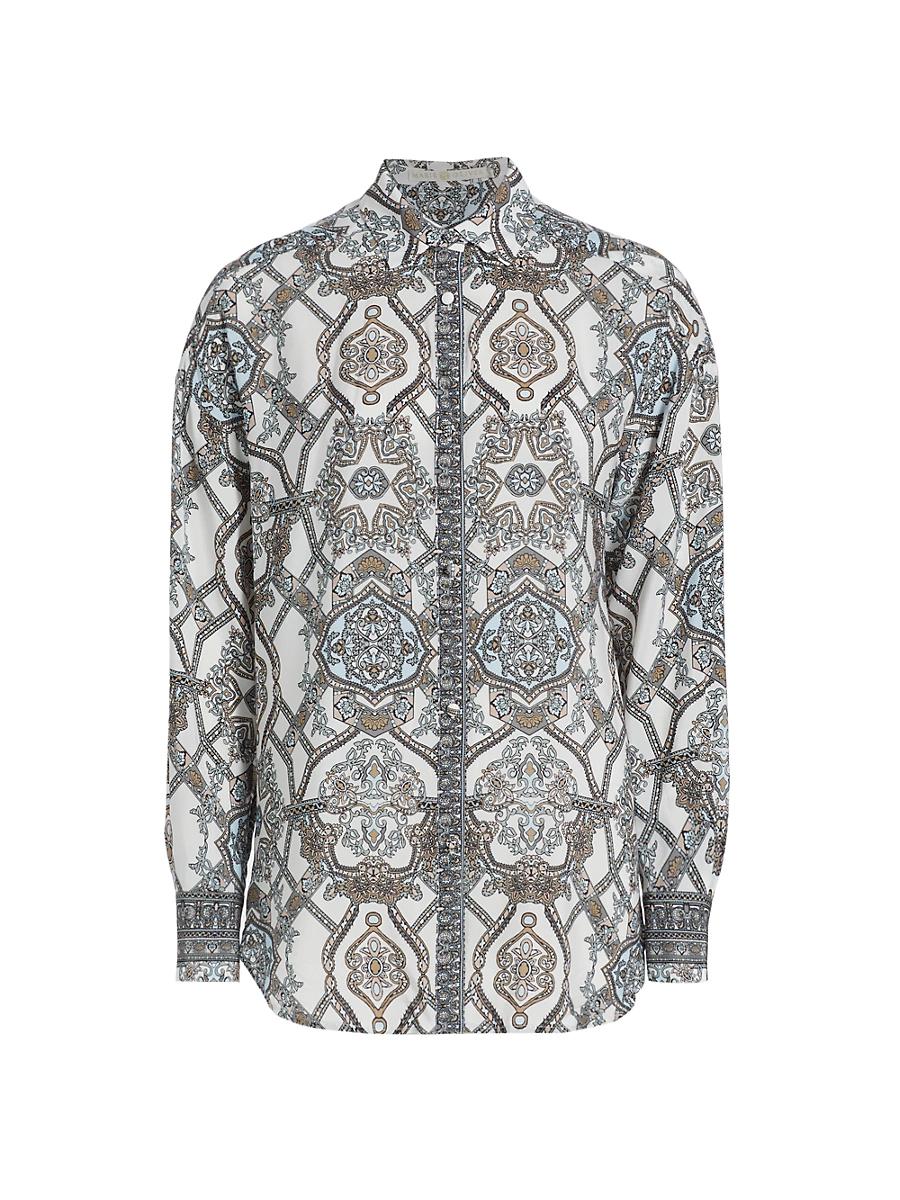 Womens Nico Medallion-Print Silk Blouse Product Image