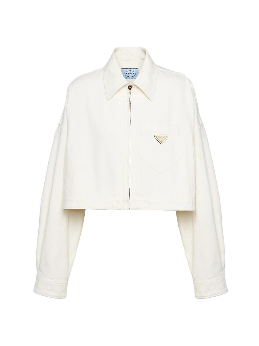 Womens Denim Blouson Jacket Product Image