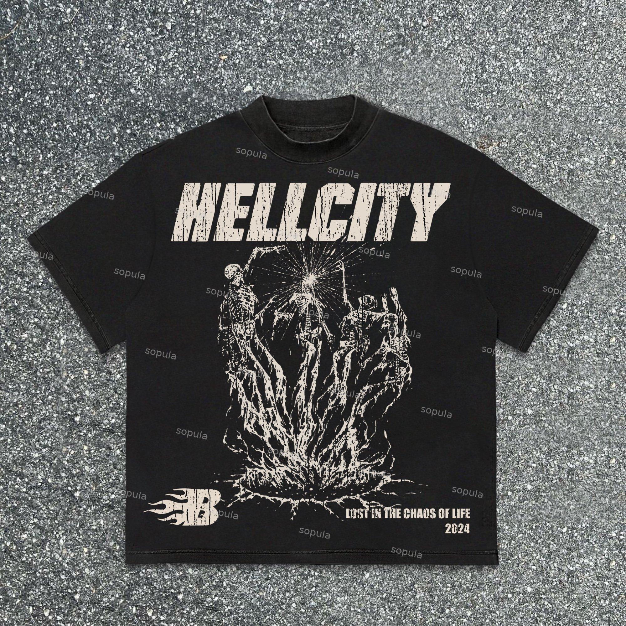 Sopula Is Lost In Life Just Like In Hell Gothic Skeleton Graphic Cotton T-Shirt Product Image