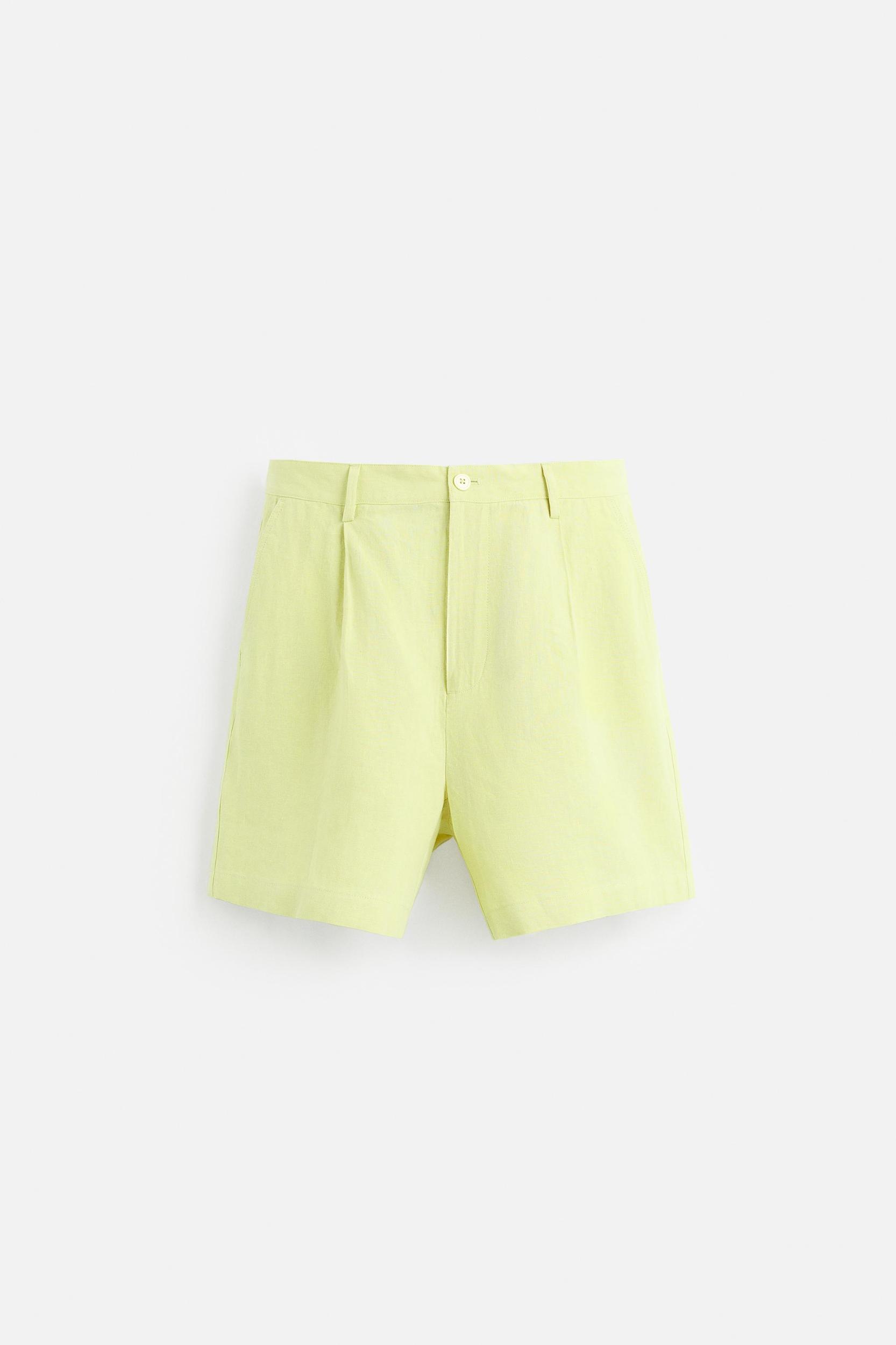 100% LINEN BERMUDA SHORTS Product Image