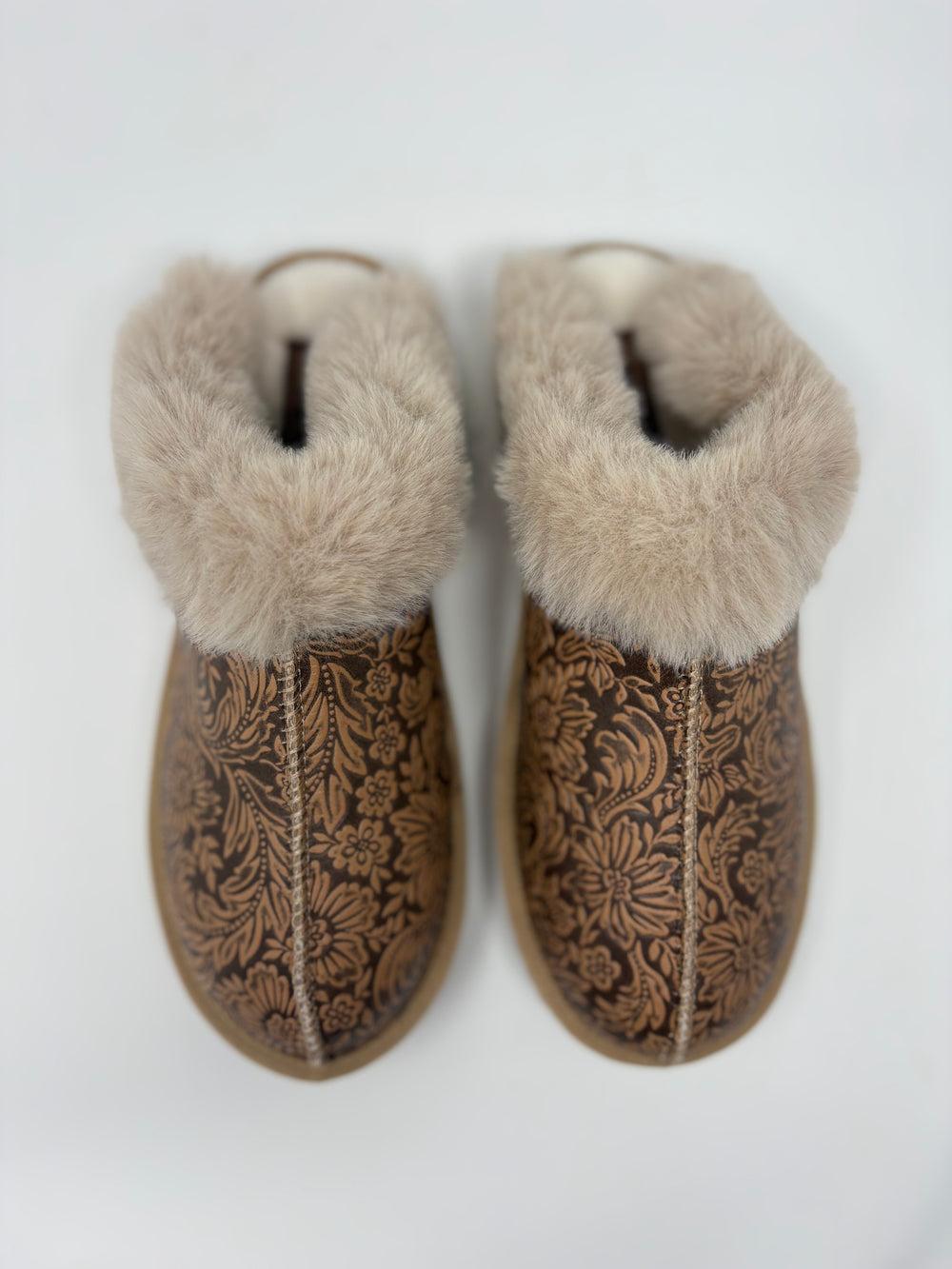 Very G Lolly Nude Tooled Slippers Product Image