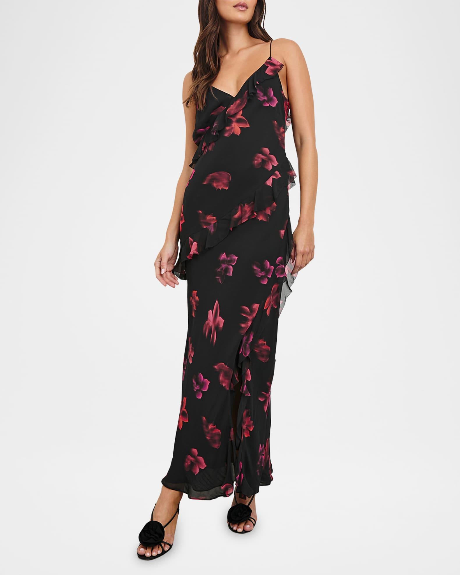 Kariselle Floral Chiffon Midi Dress Product Image