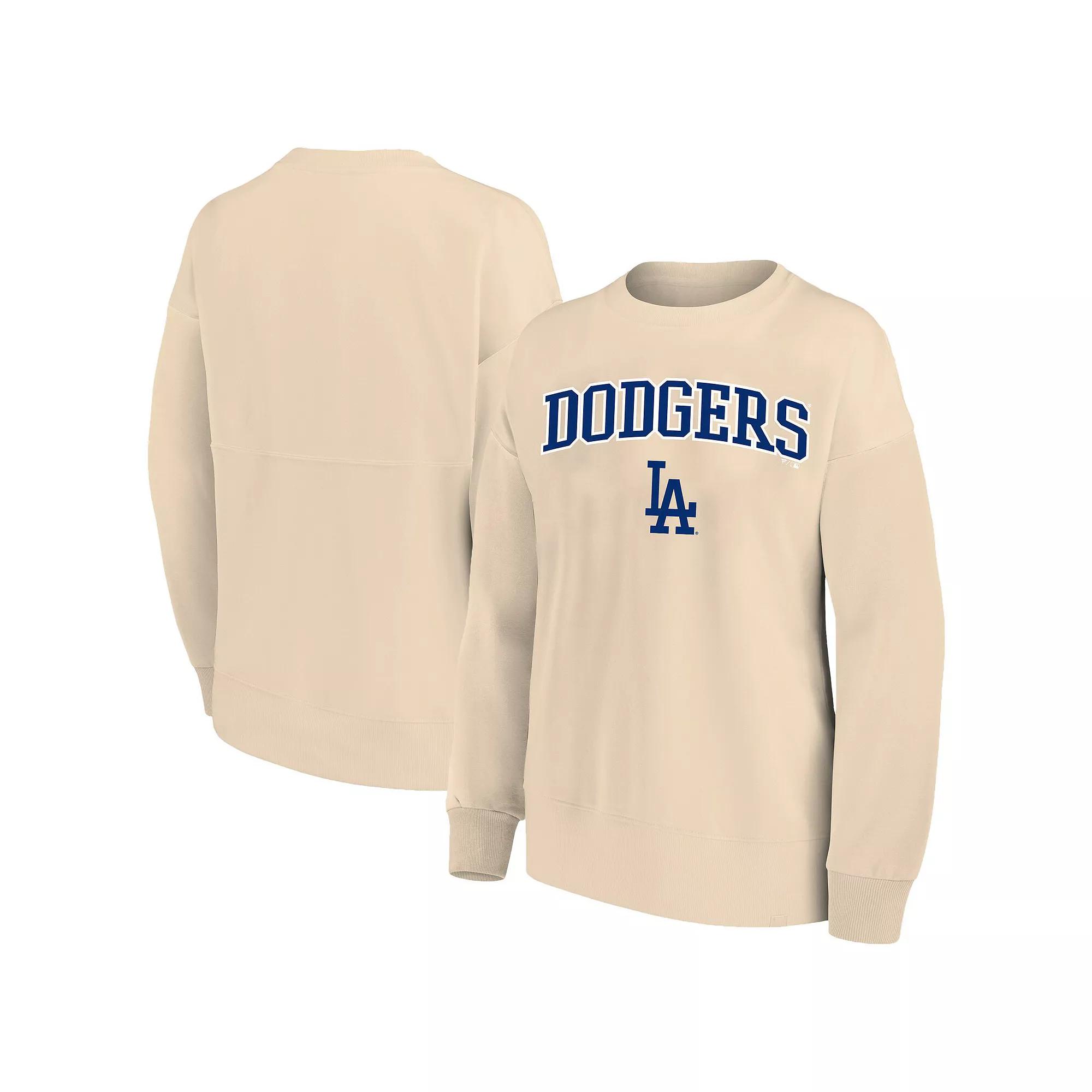 Women's Profile  Oatmeal Los Angeles Dodgers Plus Size French Terry Pullover Sweatshirt, Size: 4XL, Team Product Image