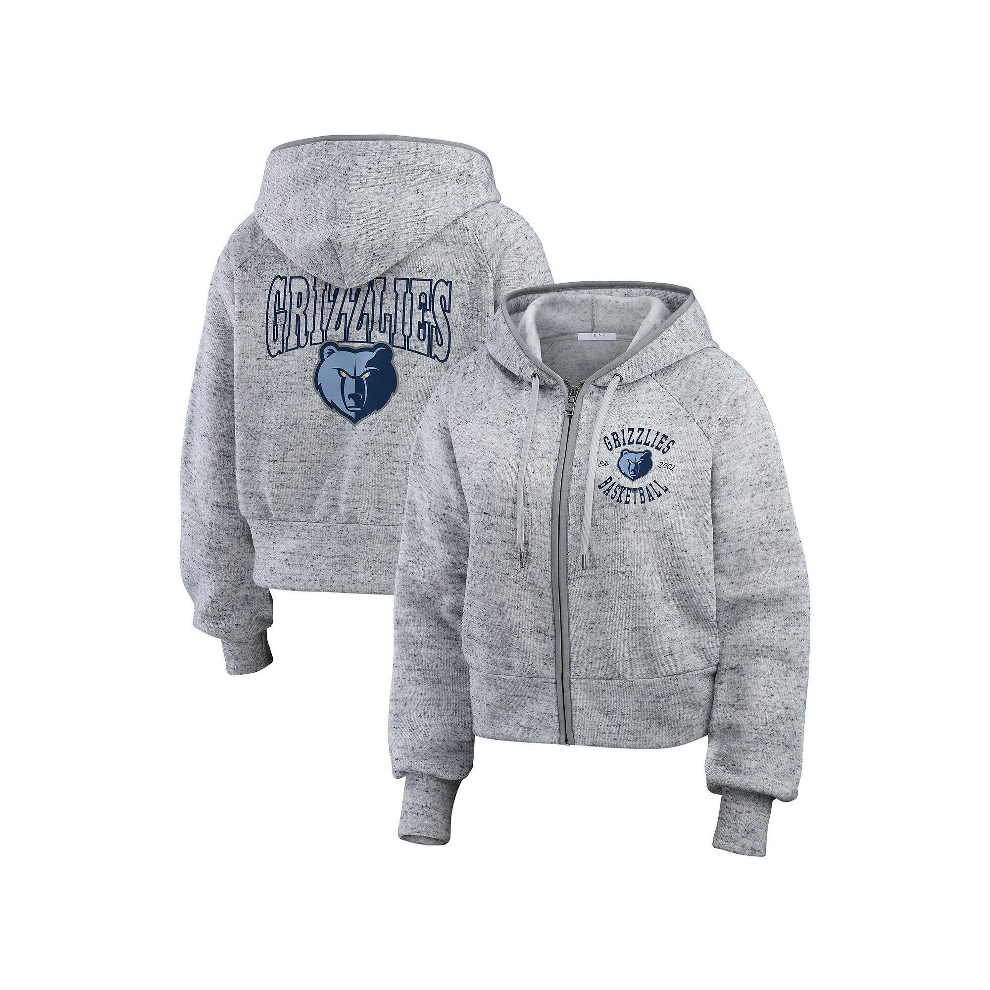 Women's WEAR by Erin Andrews Heather Gray Memphis Grizzlies Speckled Radiator Full-Zip Hoodie, Size: XL, Grz Grey Product Image