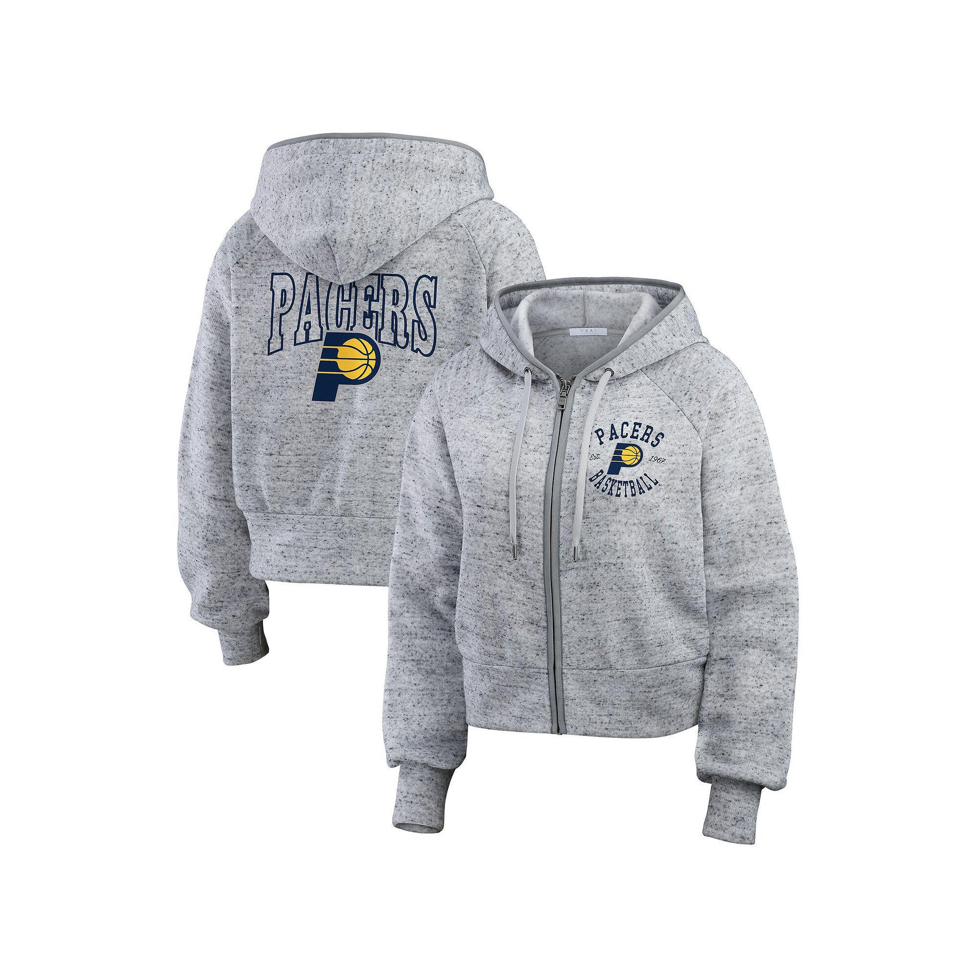 Women's WEAR by Erin Andrews Heather Gray Golden State Warriors Speckled Radiator Full-Zip Hoodie,  Product Image