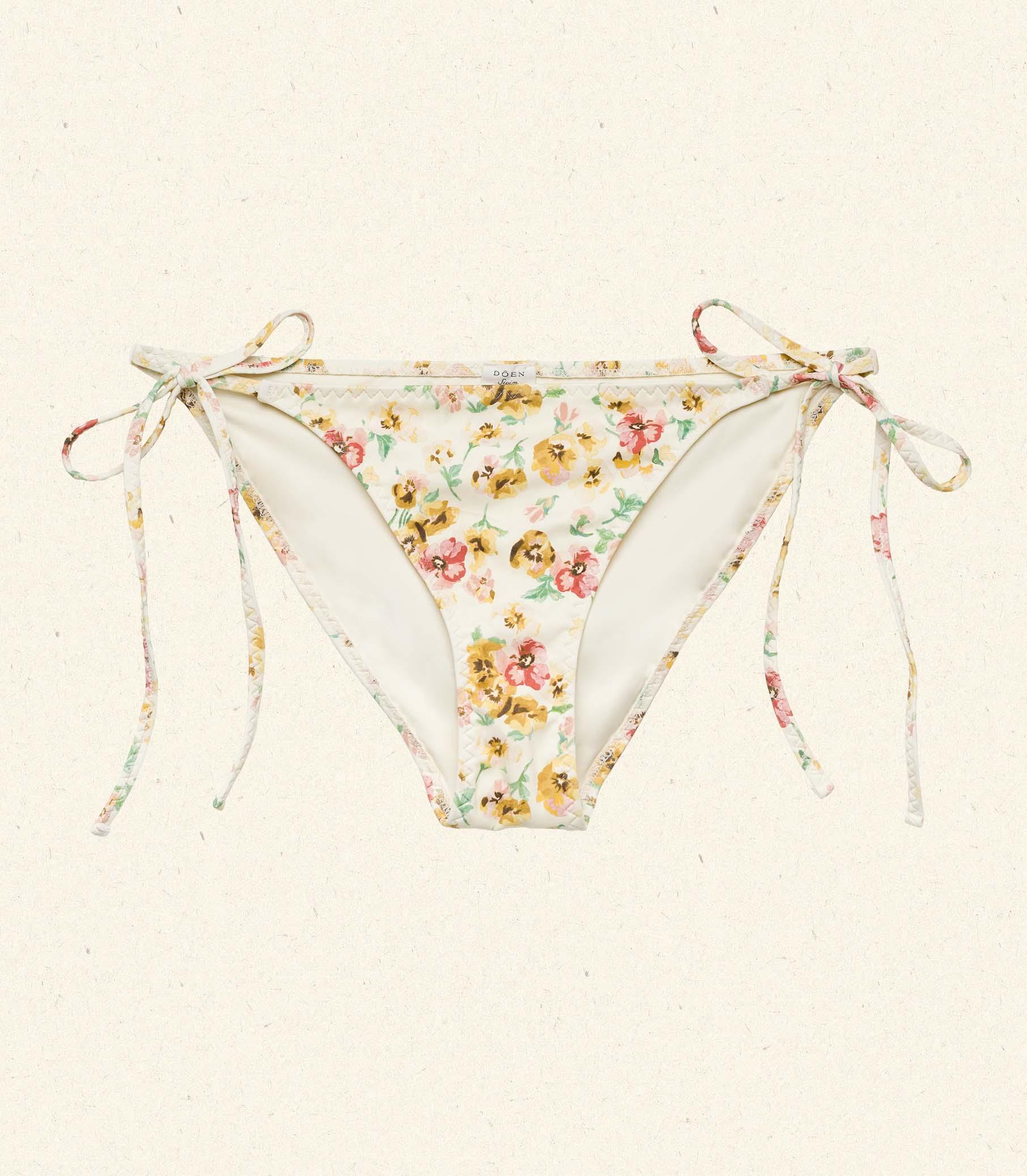 CAPRI BIKINI TOP -- CITRON PANSY FLORAL Product Image