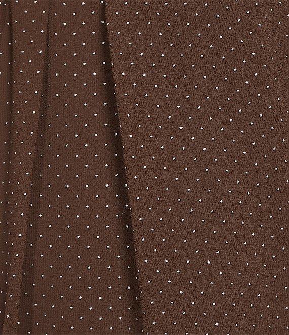 Calvin Klein Woven Pleated Crew Neck Cap Sleeve Blouse Product Image