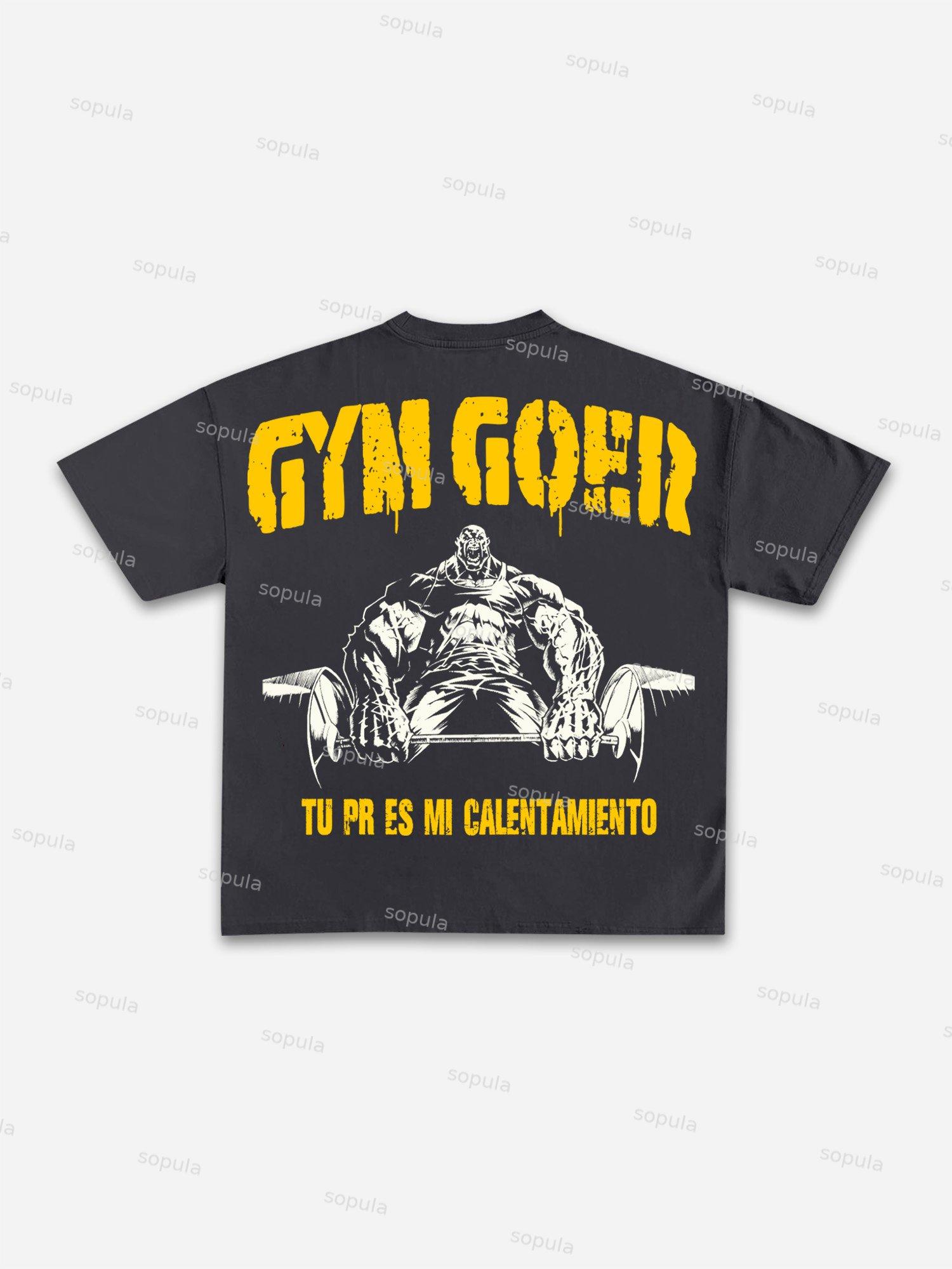 Gym-goer Vintage Graphic Cotton T-shirt Product Image
