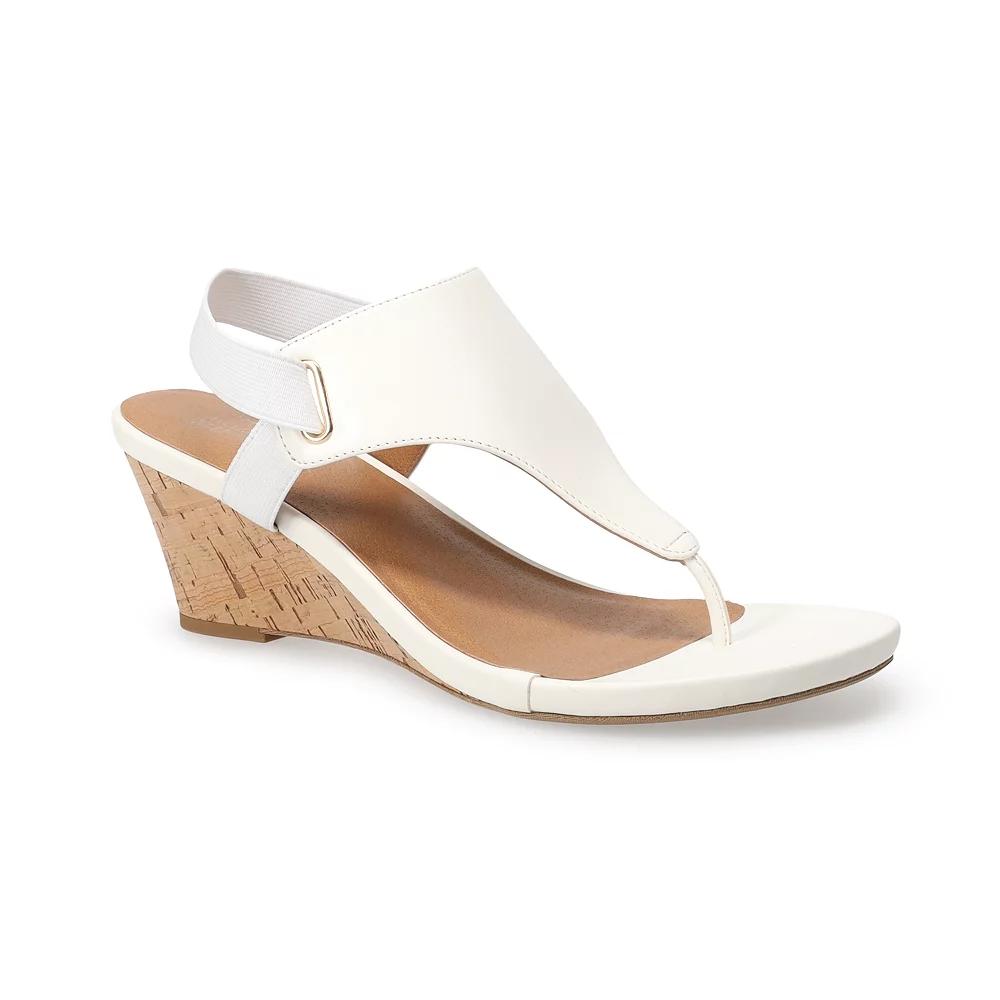 Croft & Barrow® Wedge Thong Women's Sandals,  Product Image