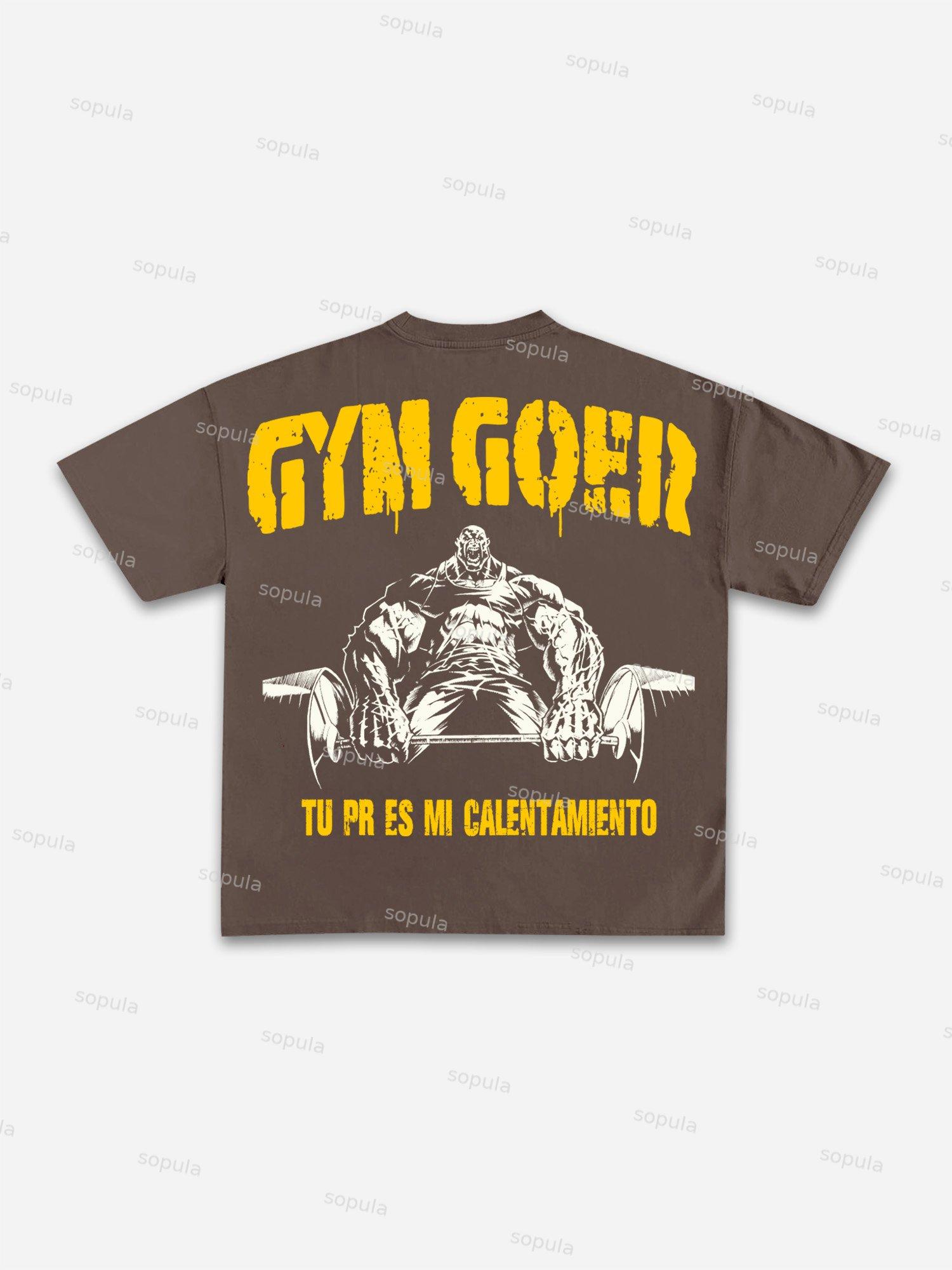 Gym-goer Vintage Graphic Cotton T-shirt Product Image