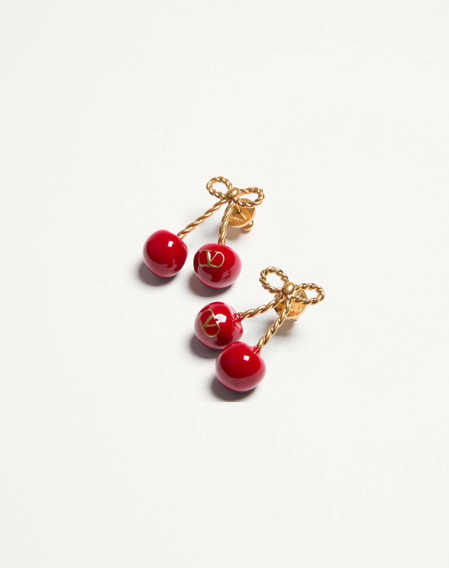 Cherryfic Metal And Enamel Earrings Product Image
