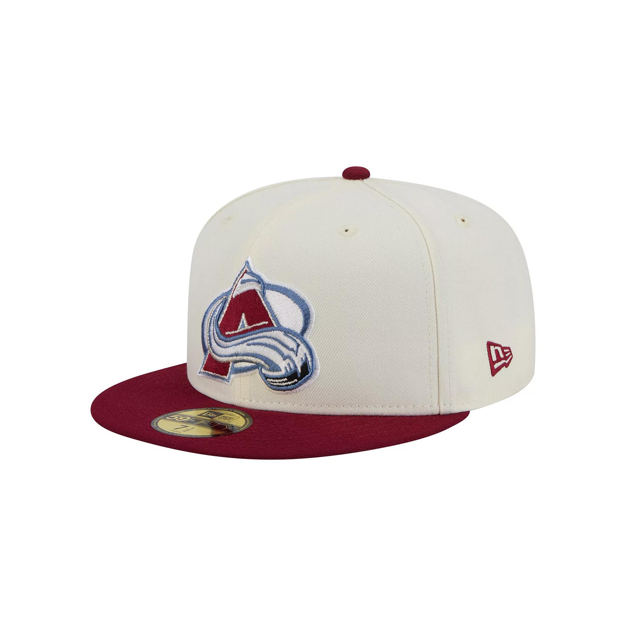 Men's New Era  White Colorado Avalanche Chrome Two-Toned 59FIFTY Fitted Hat, Size: 6 7/8, Beige Product Image