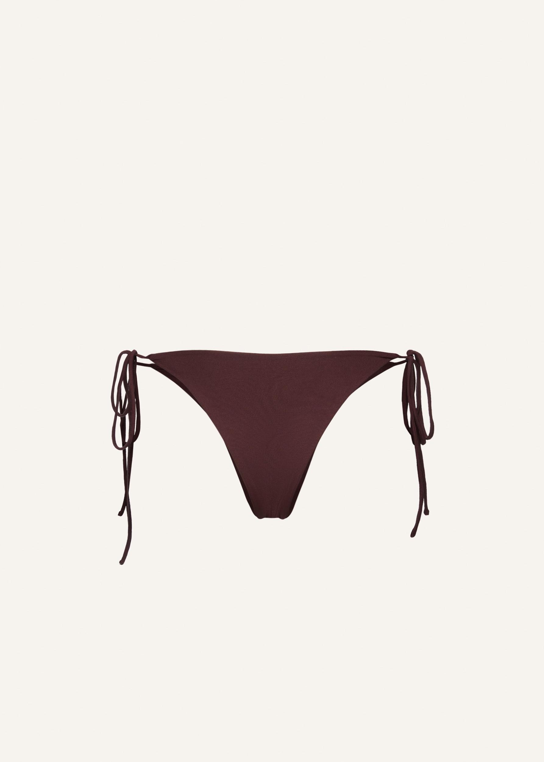 String tie swim bottom in brown Product Image