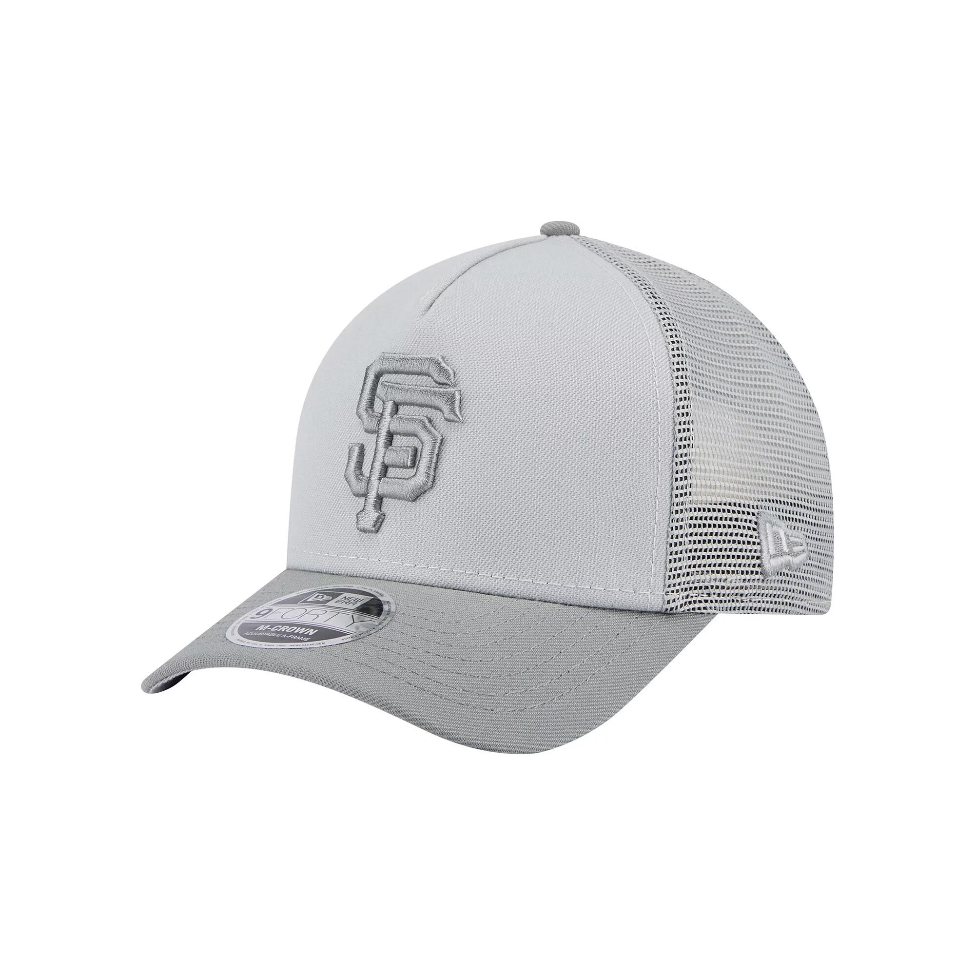 Men's New Era Gray San Francisco Giants Color Pack A-Frame 9FORTY Trucker Adjustable Hat, Grey Product Image