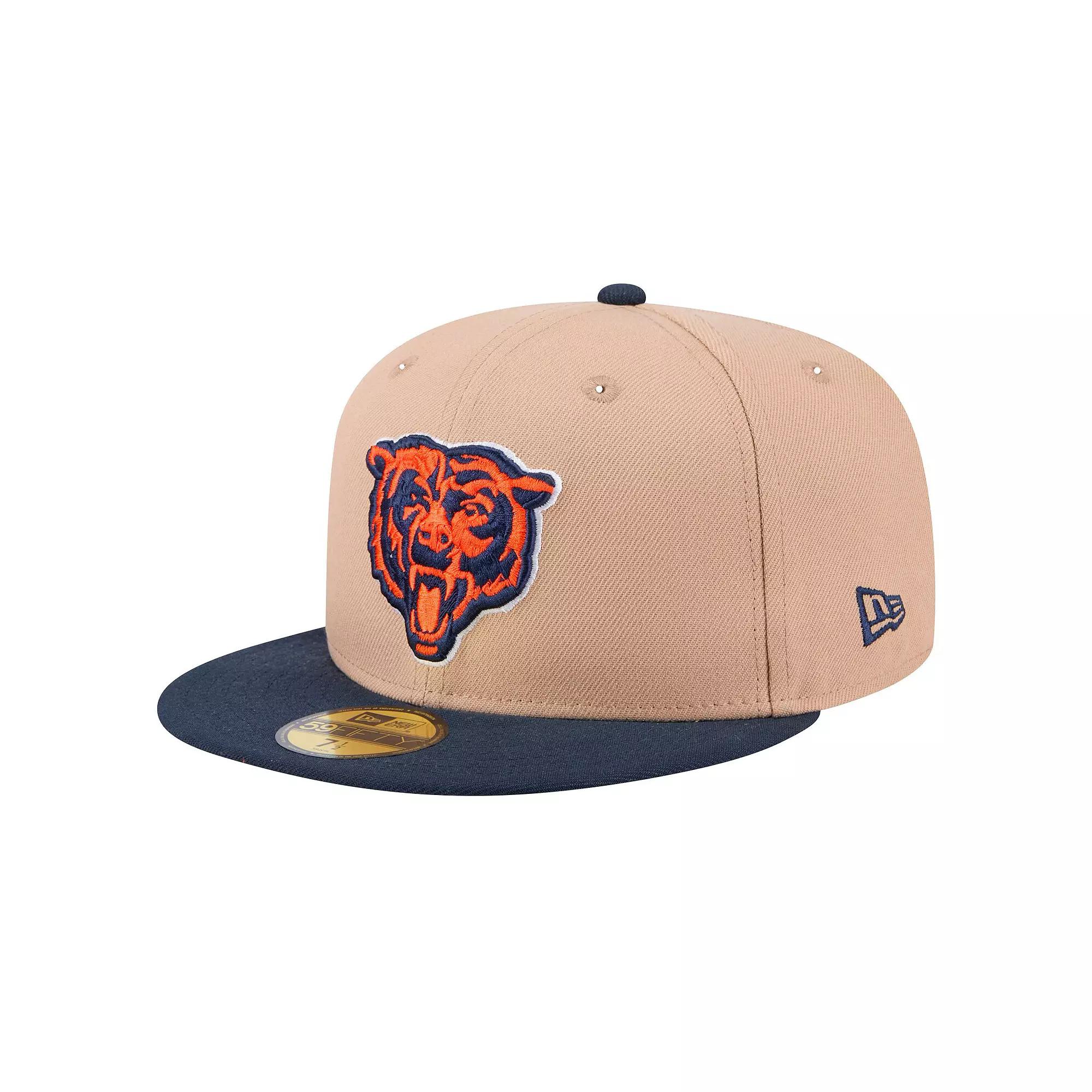 Men's New Era Tan Chicago Bears  Head Logo Main 59FIFTY Fitted Hat, Size: 7, Team Product Image
