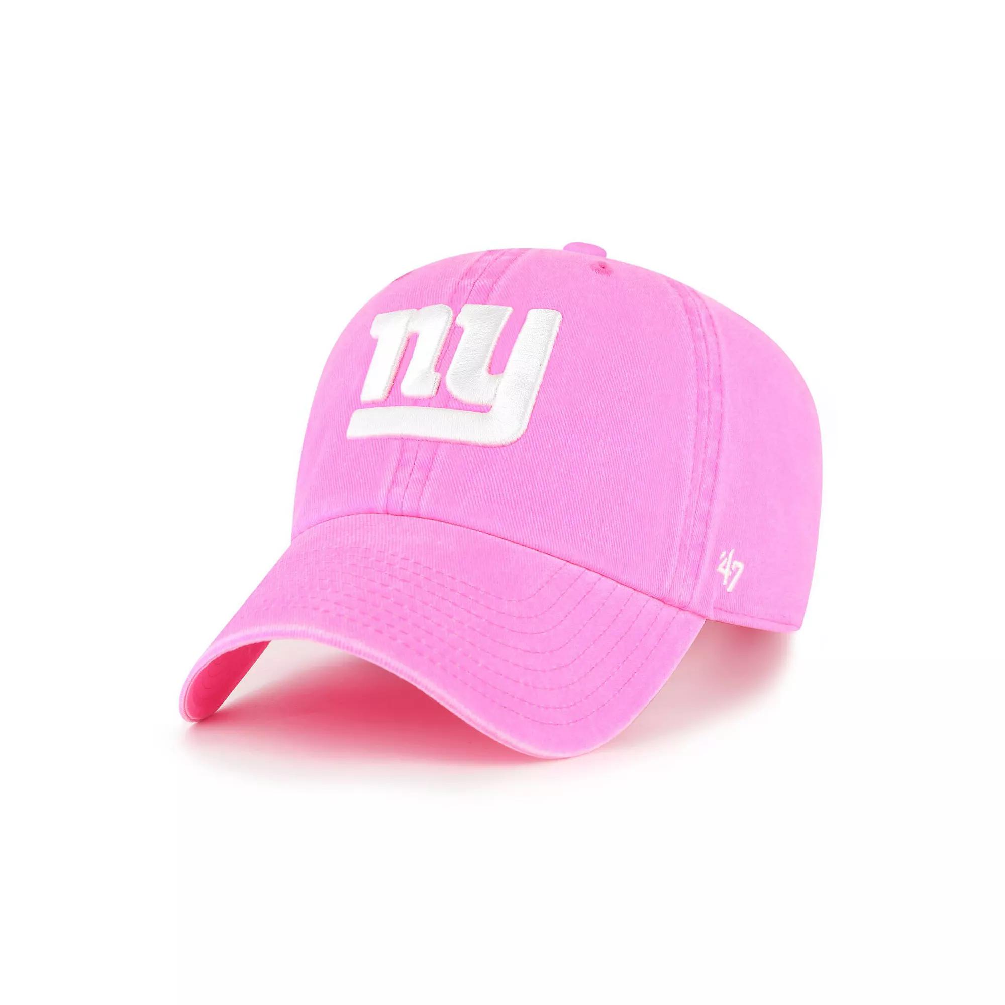 Women's '47 Pink New York Giants Bright Side Clean Up Adjustable Hat Product Image