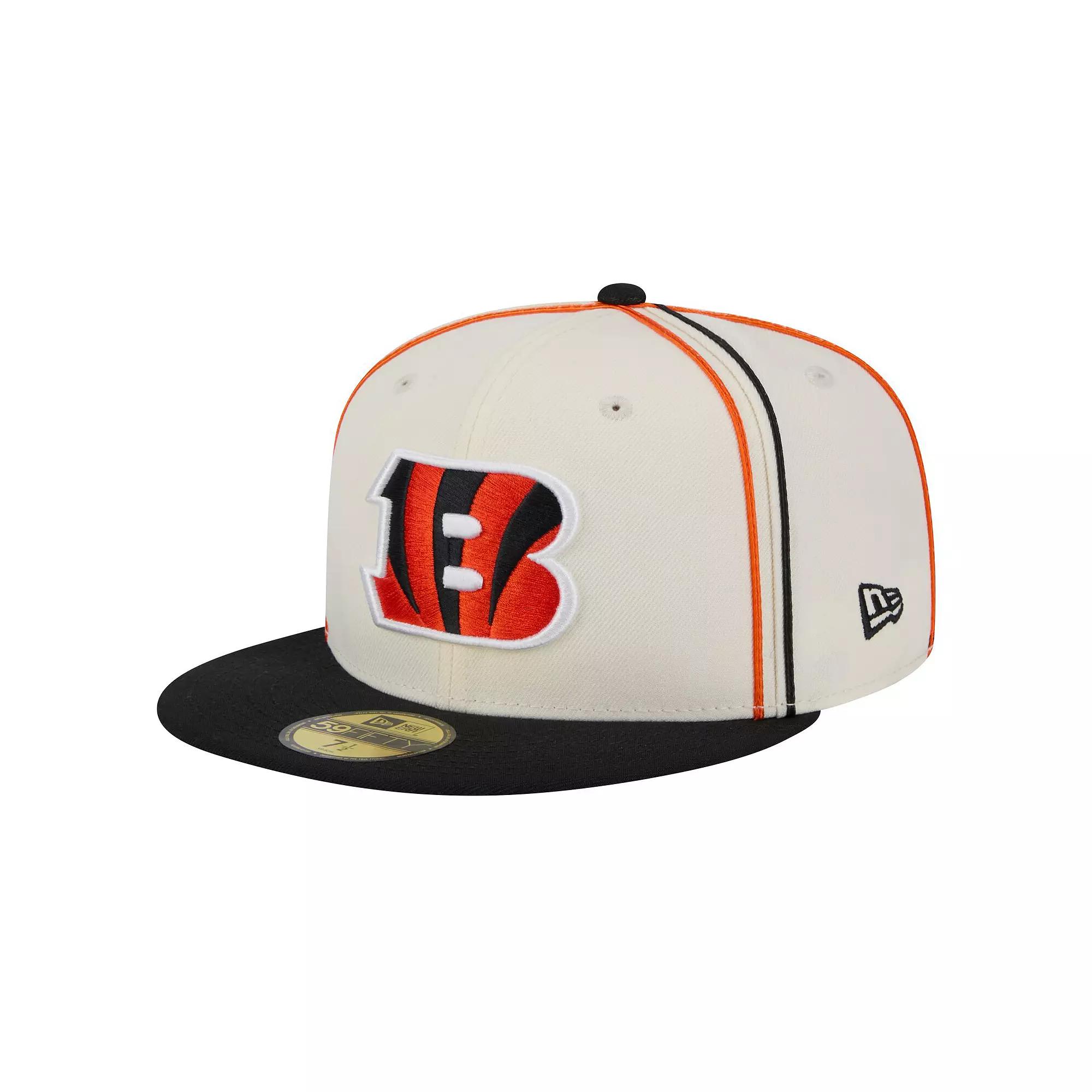 Men's New Era Cream Cincinnati Bengals Soutache 59FIFTY Fitted Hat, Size: 7, Beige Product Image