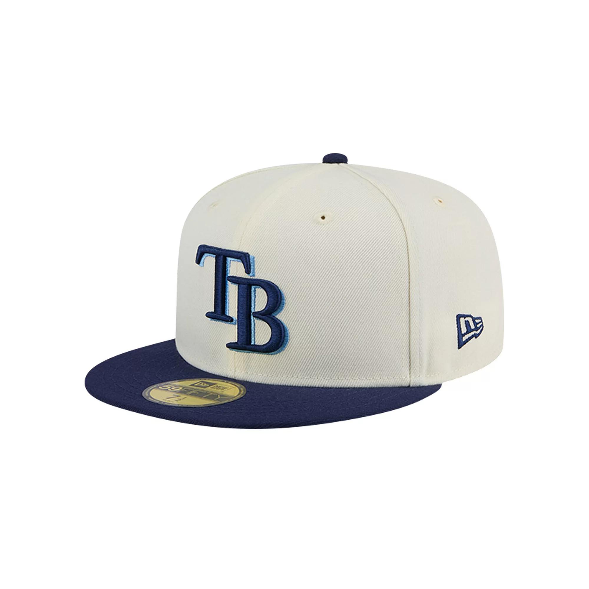 Men's New Era Cream Tampa Bay Rays Evergreen Chrome 59FIFTY Fitted Hat,  Product Image
