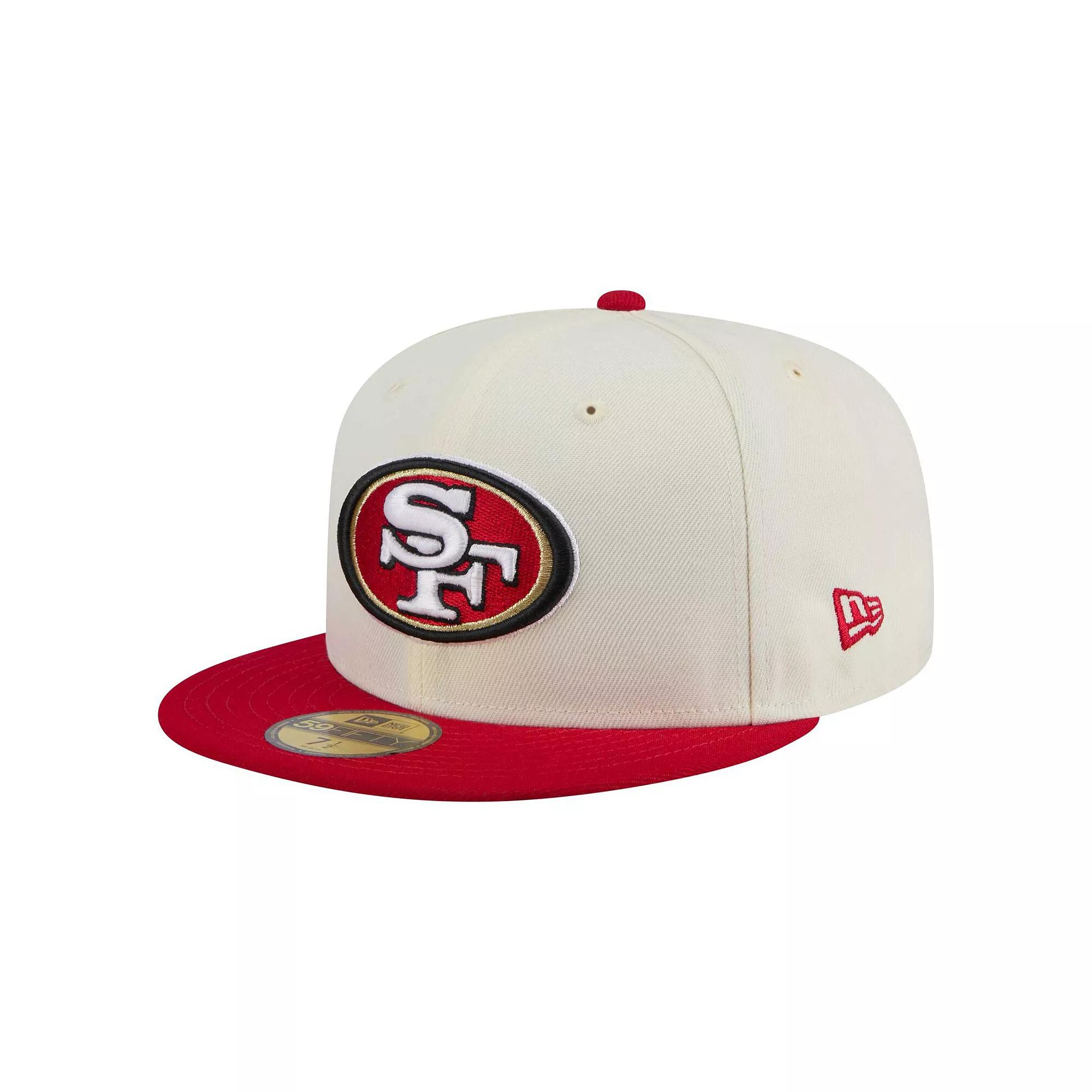 Men's New Era White/Scarlet San Francisco 49ers Main 59FIFTY Fitted Hat,  Product Image