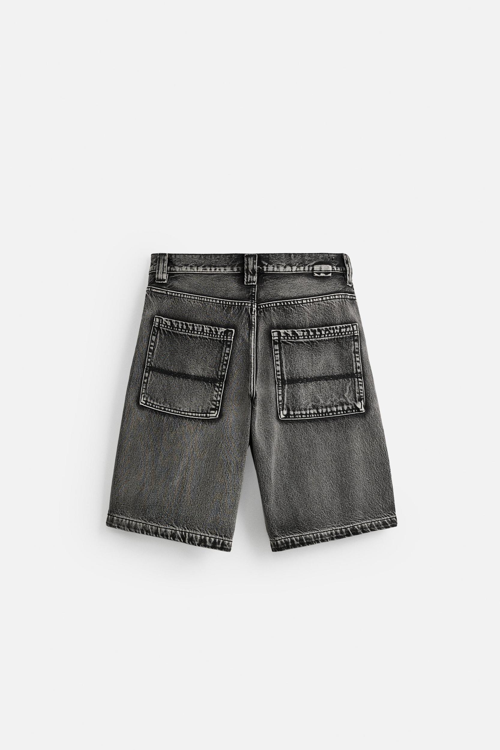 WASHED BAGGY FIT DENIM SHORTS Product Image