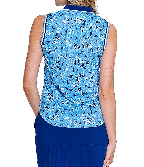 Sport Haley Peyton Printed Sleeveless Collared Polo Tank Product Image