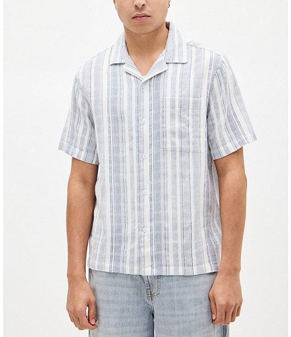 BDG Urban Outfitters Tonal Stripe Short Sleeve Woven Shirt Product Image