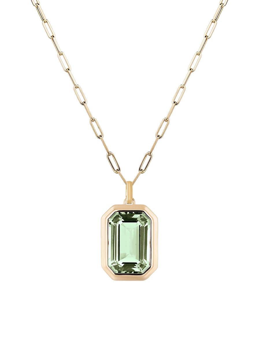 Womens Manhattan 18K Yellow Gold & Prasiolite Pendant Necklace Product Image