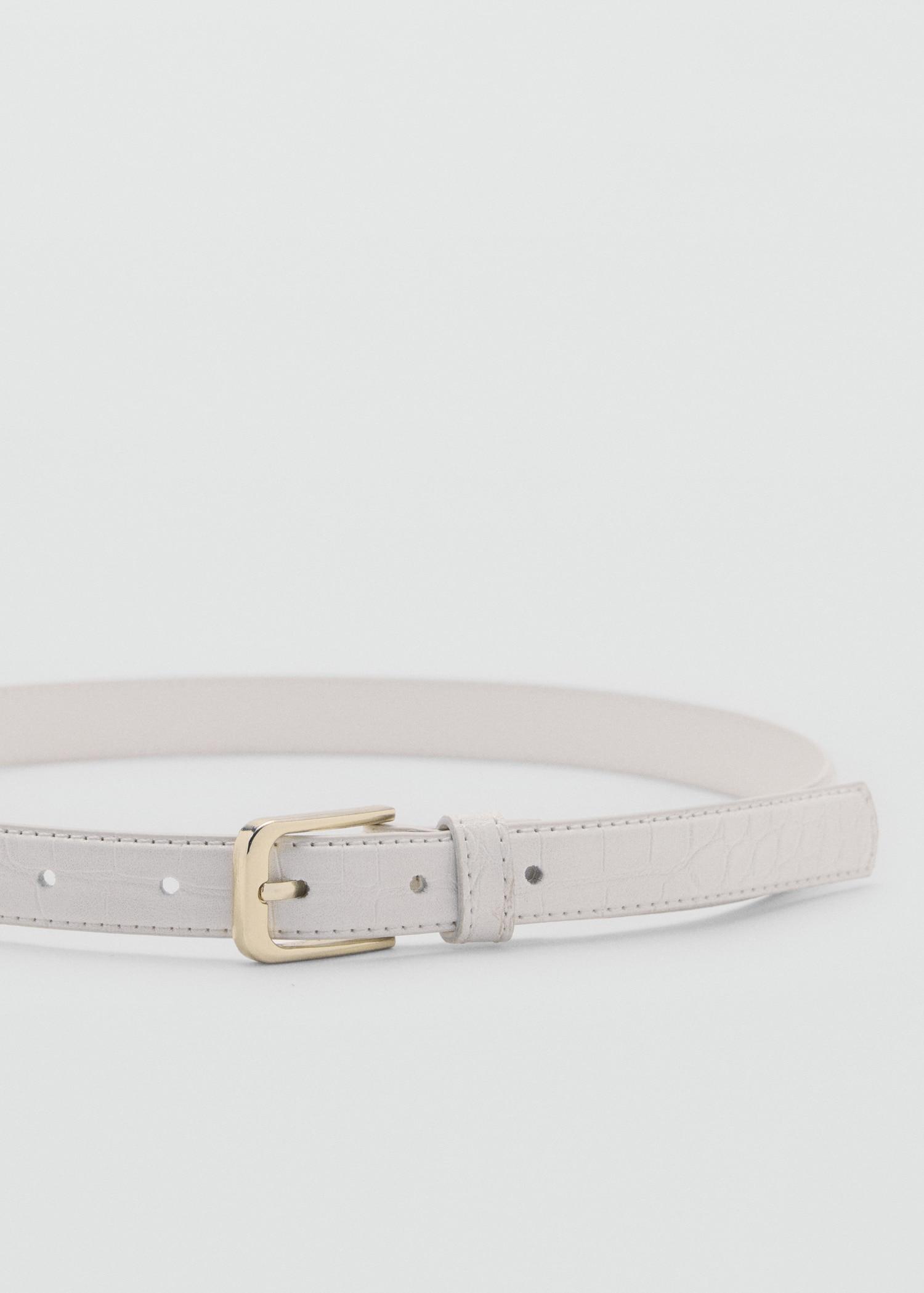 Fine croco leather-effect belt - Women | MANGO USA Product Image