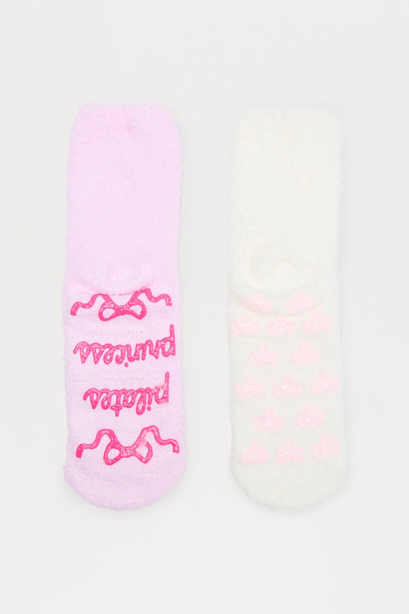 Pilate Princess 2 Pack Cozy Socks - Pink/combo Female Product Image