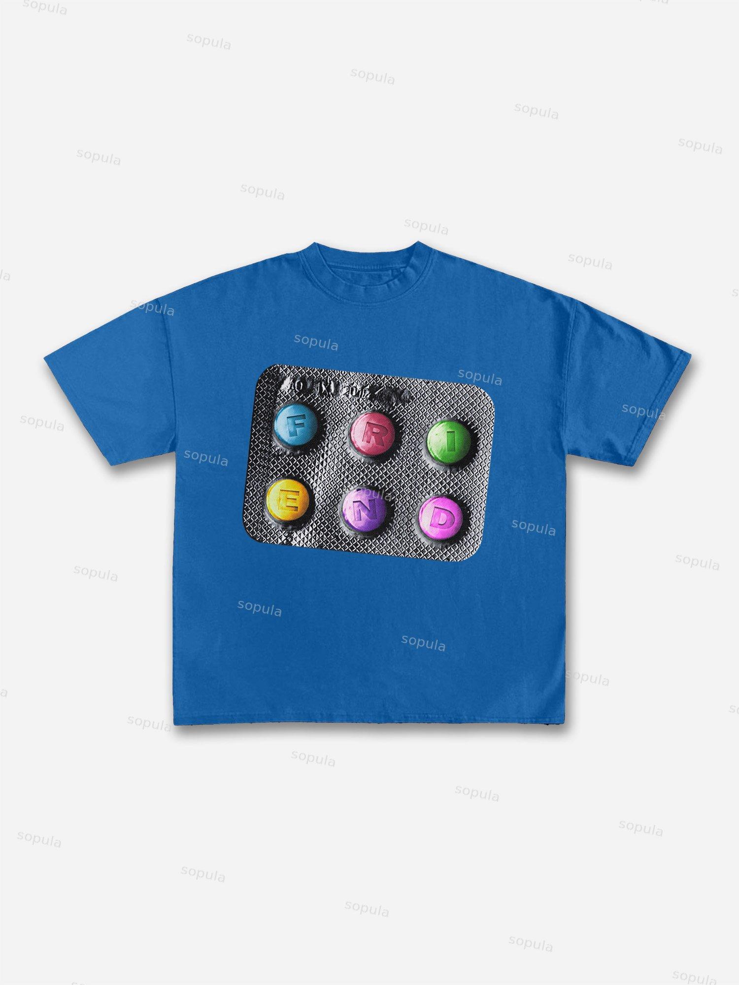 Small Pills Graphic Cotton T-shirt Product Image