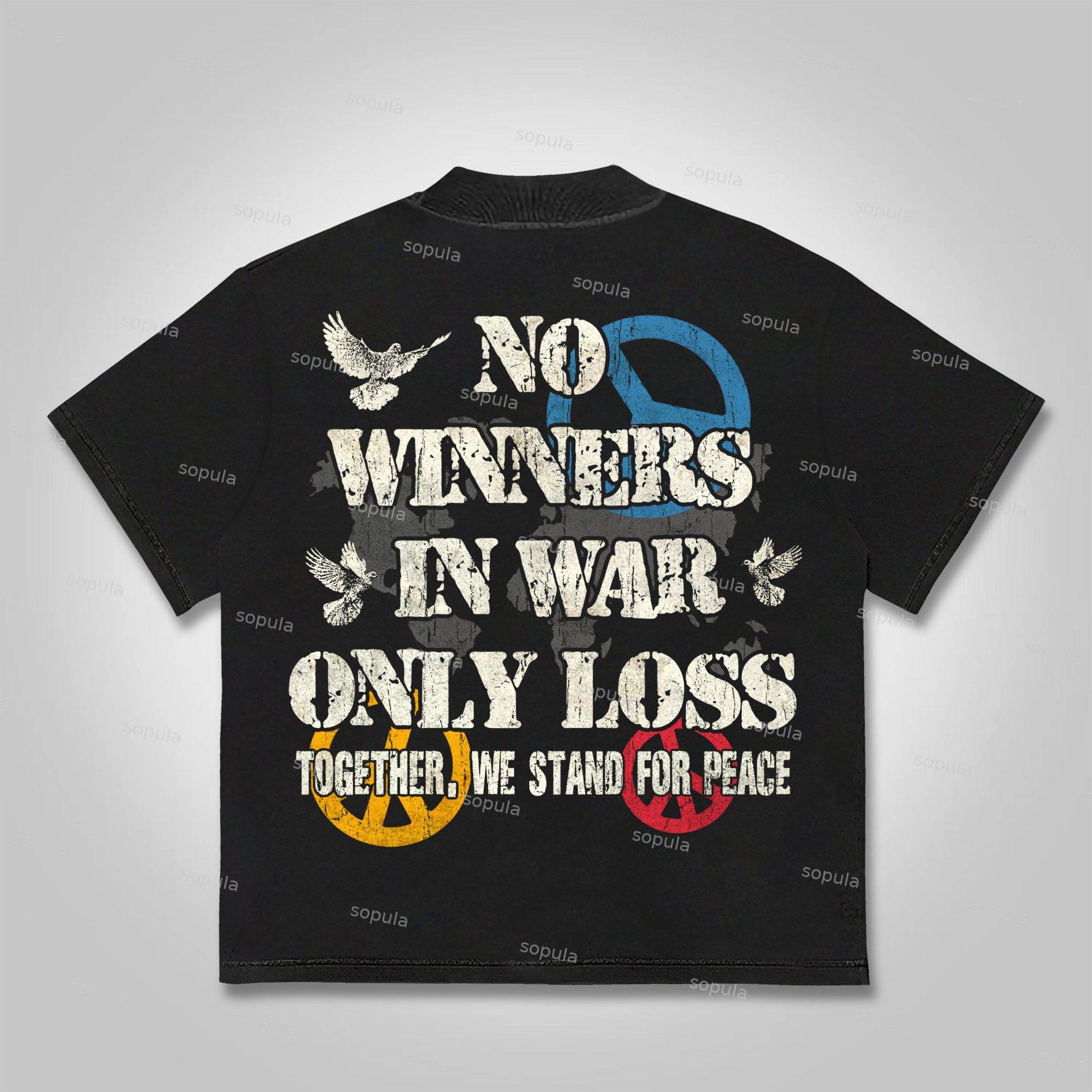 Sopula Human Beings Need Peace, Not War. Vintage Graphics Cotton T-Shirt Product Image