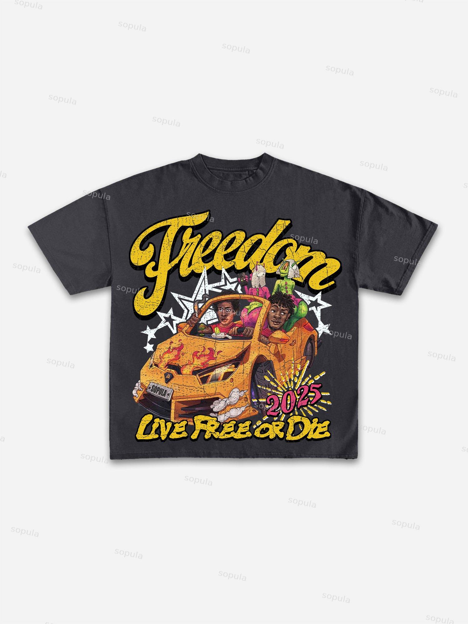 Freedom Racing Graphic Print Cotton T-shirt Product Image