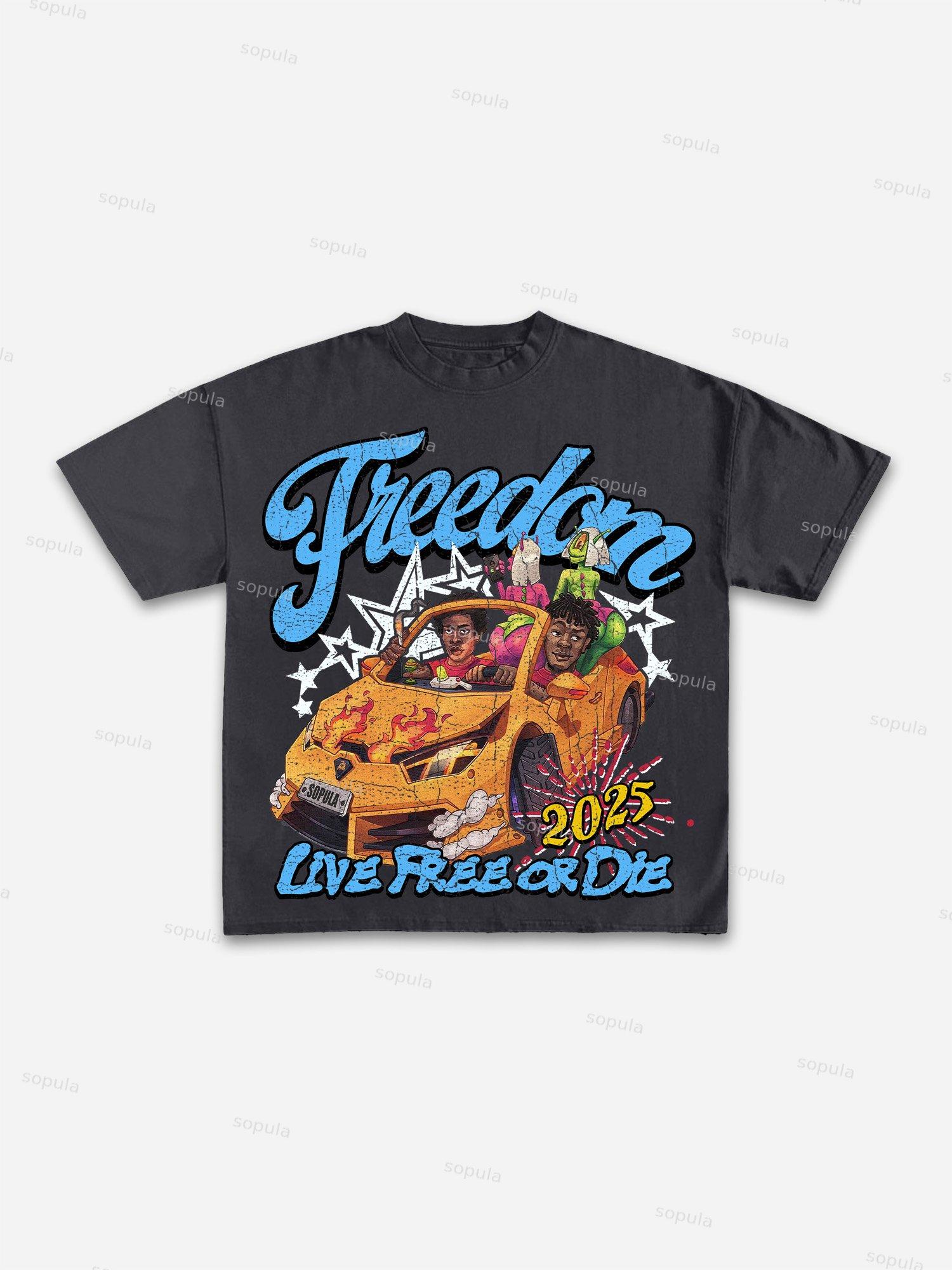 Freedom Racing Graphic Print Cotton T-shirt Product Image