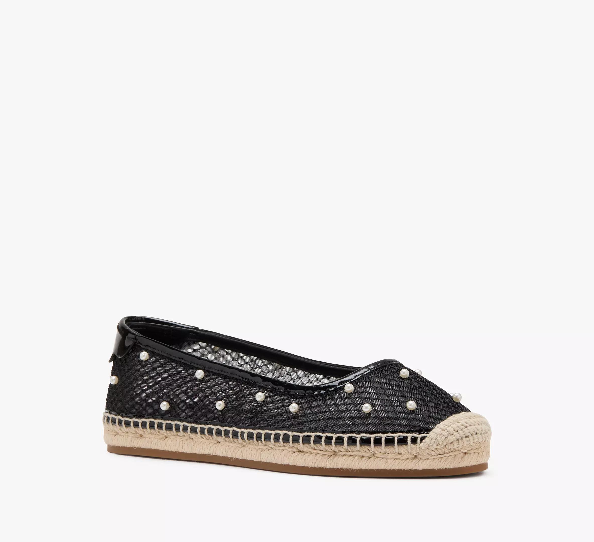 Pearl Fishnet Espadrille Ballet Flats Product Image