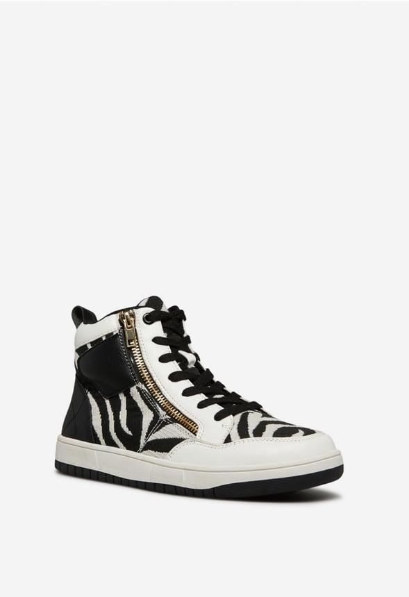 JustFab Margaux Platform Loafer Pump Womens Black/ White Size 8.5 Product Image