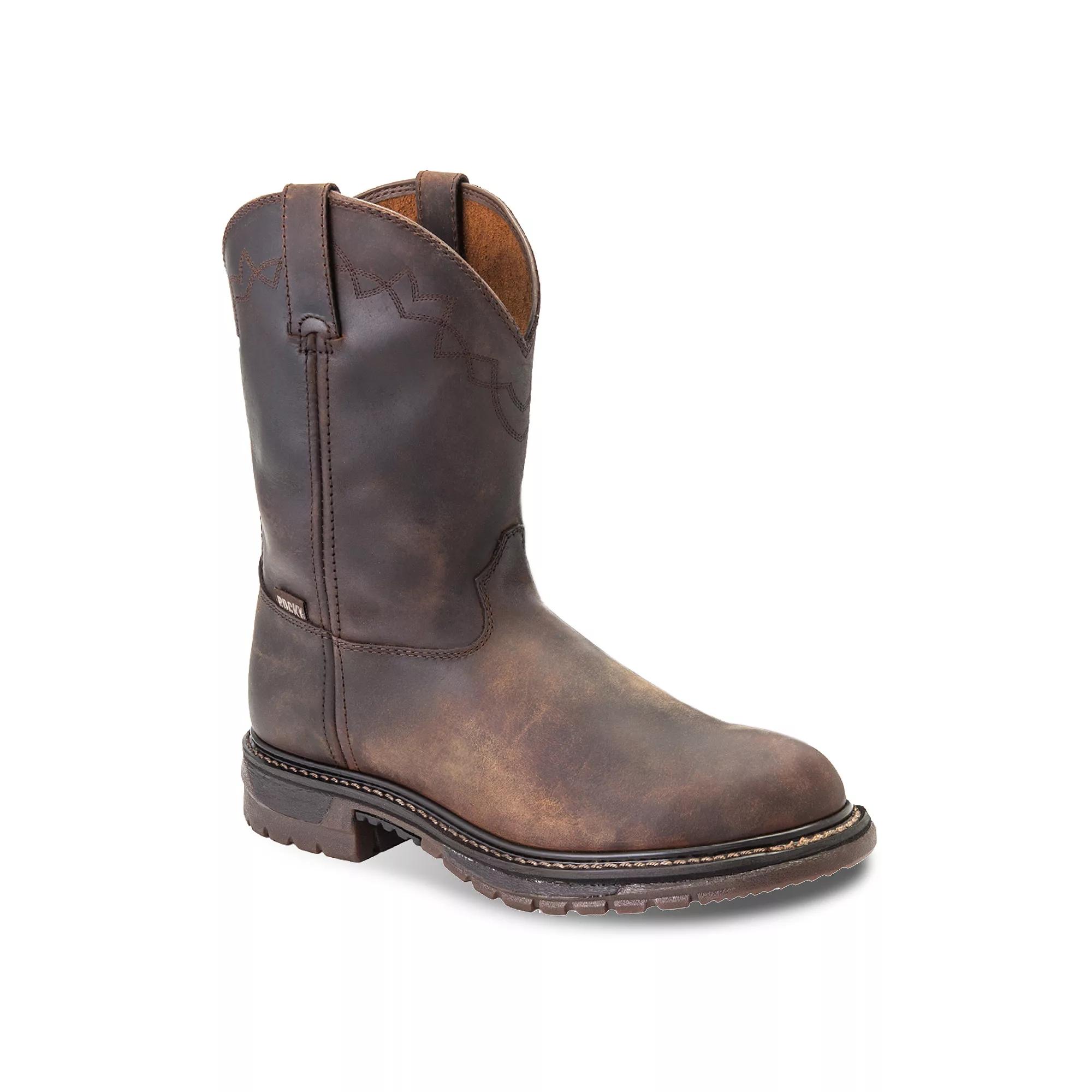 Rocky Original Ride Roper Men's 10-in. Western Work Boots, Size: 11 Wide, Old Weathered Product Image