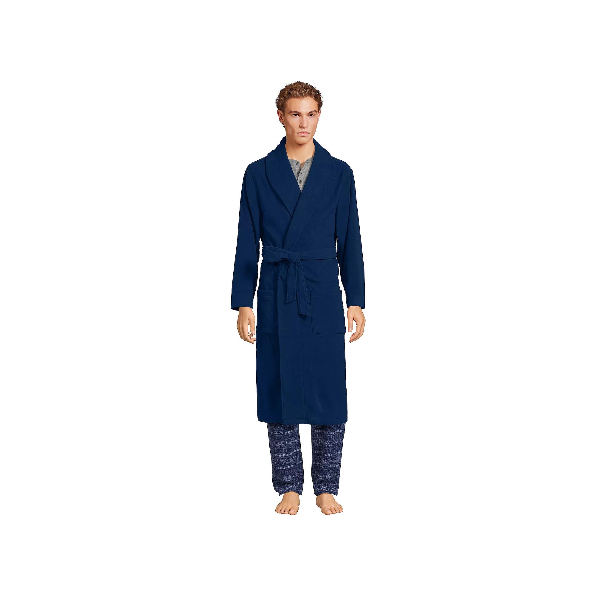 Men's Lands' End Fleece Robe,  Product Image