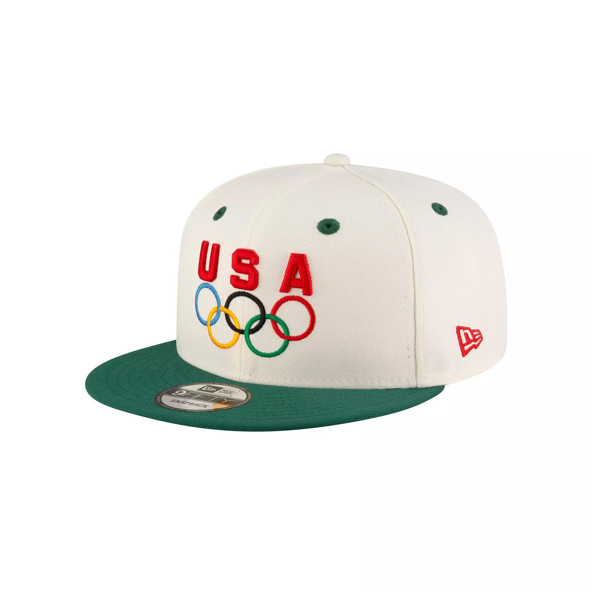 Men's New Era Cream/Hunter Green Team USA Chrome 9FIFTY Snapback Hat, Usa Beige Product Image